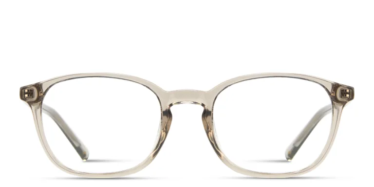Shop EYE'M Logo Kids Round Eyeglasses in Beige online.