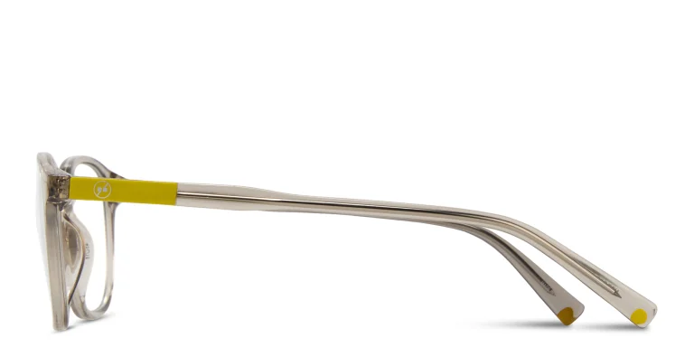 Shop EYE'M Logo Kids Round Eyeglasses in Beige online.
