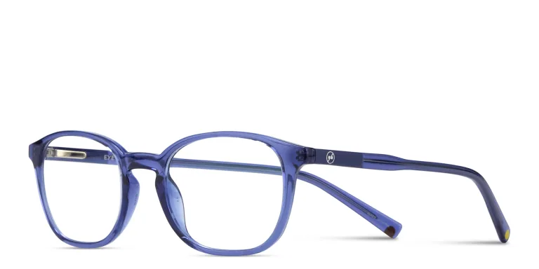 Shop EYE'M Logo Kids Round Eyeglasses in Blue online.
