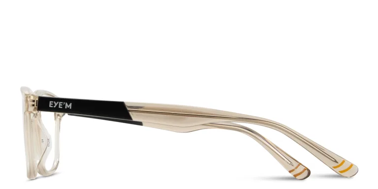 Shop EYE'M Logo Kids Rectangle Eyeglasses in Beige online.
