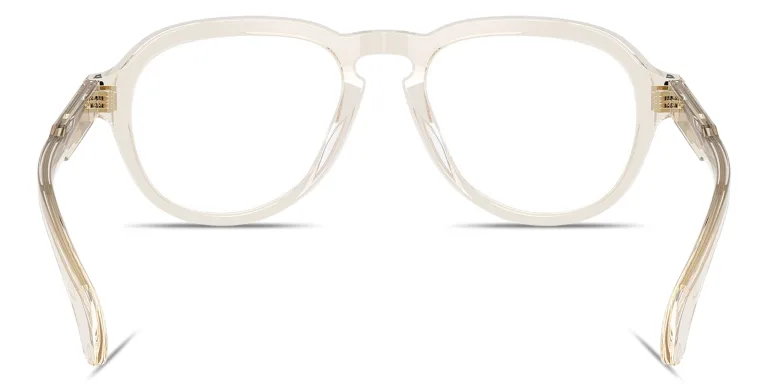 Shop Moncler Logo Signature Unisex Pilot Eyeglasses in Gold online.