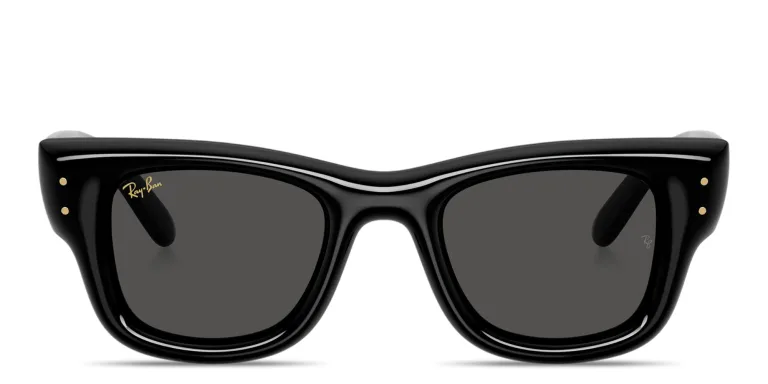 Shop Ray-Ban Wayfarer Puffer Unisex Square Sunglasses in Black online.