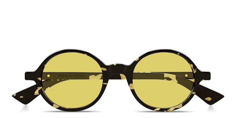 Shop BOTTEGA VENETA Classic Unisex Round Sunglasses in Havana online.