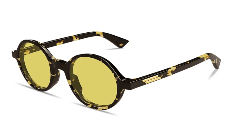 Shop BOTTEGA VENETA Classic Unisex Round Sunglasses in Havana online.