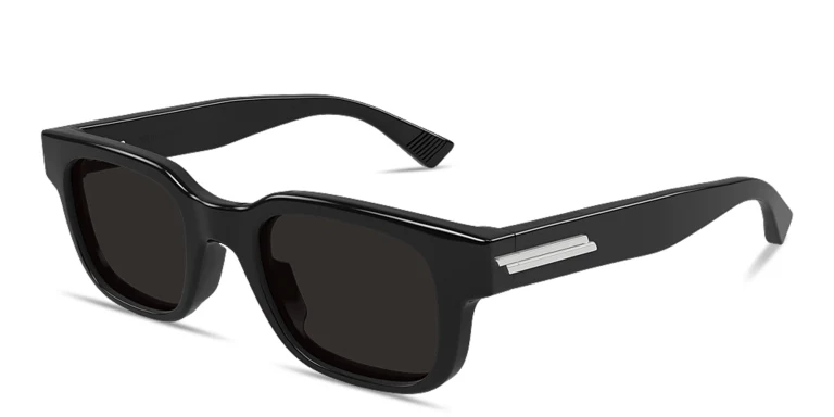 Shop BOTTEGA VENETA Classic Square Sunglasses in Black online.