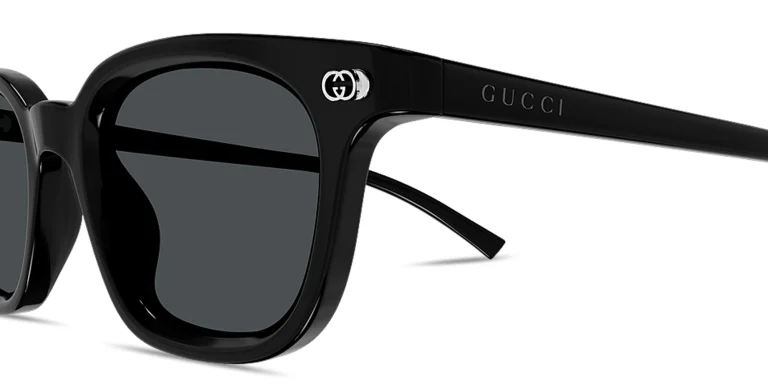 Shop GUCCI GG Square Sunglasses in Black online.