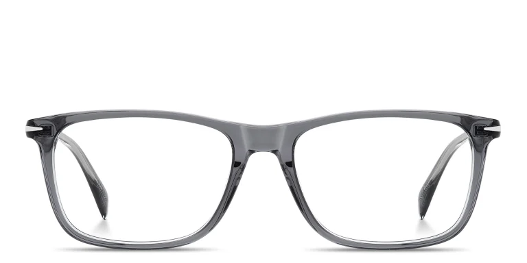 Shop DAVID BECKHAM Talisman Rectangle Eyeglasses in Grey online.