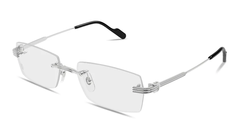 تسوق نظارات طبية بروميير دو كارتييه مستطيلة واسعة بدون إطار كارتييه بلون فضي أونلاين.