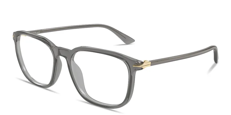 Shop MONTBLANC Nib Rectangle Eyeglasses in Grey online.
