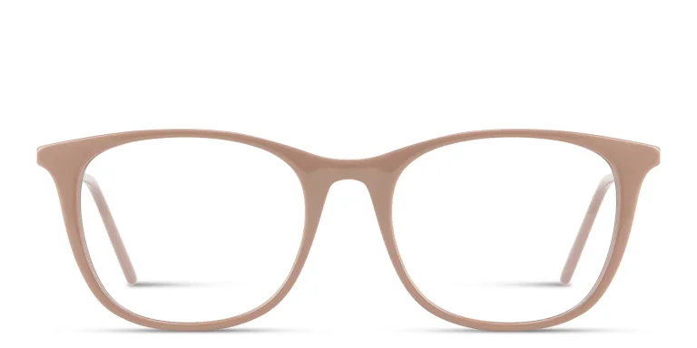 Shop EYE'M Engraved Logo Square Eyeglasses in Beige online.