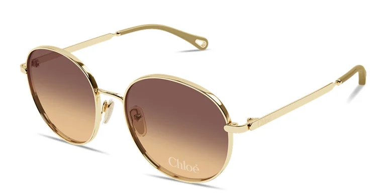 Shop Chloe Aly Petit Panthos Sunglasses in Gold online.
