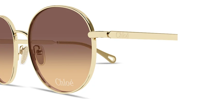 Shop Chloe Aly Petit Panthos Sunglasses in Gold online.