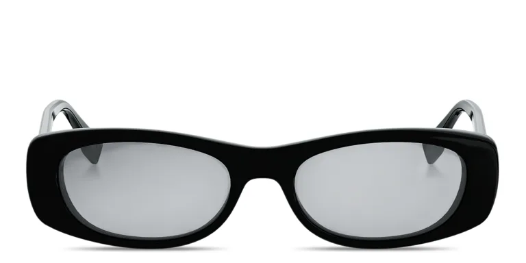 Shop FENDI FF Squared Oval Sunglasses in Black online.