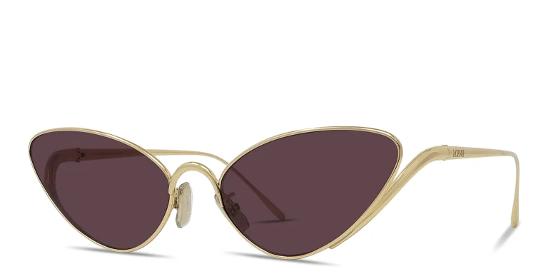 Shop LOEWE Signature Cat-Eye Sunglasses in Gold online.