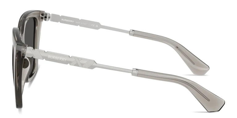 Shop BURBERRY Engraved Logo Square Sunglasses in Grey online.