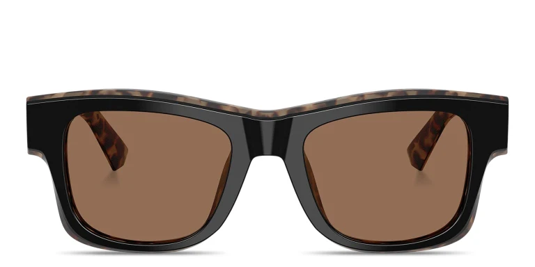 Shop Dolce & Gabbana Logo Signature Square Sunglasses in Black online.
