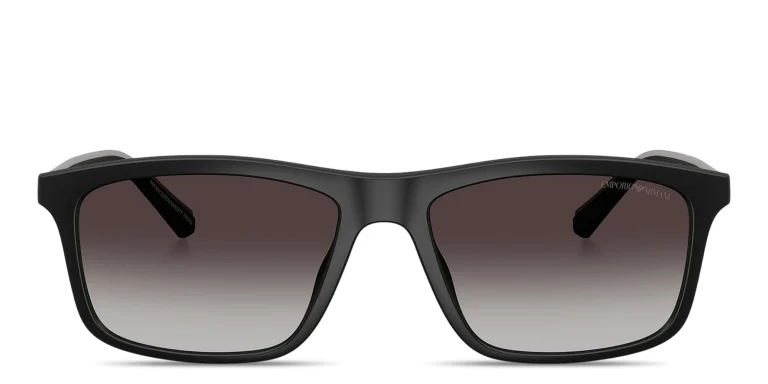 Shop Emporio Armani Eagle Logo Pillow Sunglasses in Black online.