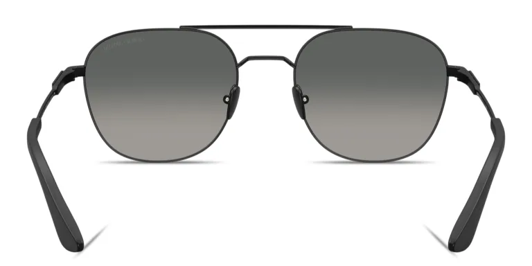 Shop GIORGIO ARMANI Engraved Logo Rectangle Sunglasses in Gunmetal online.