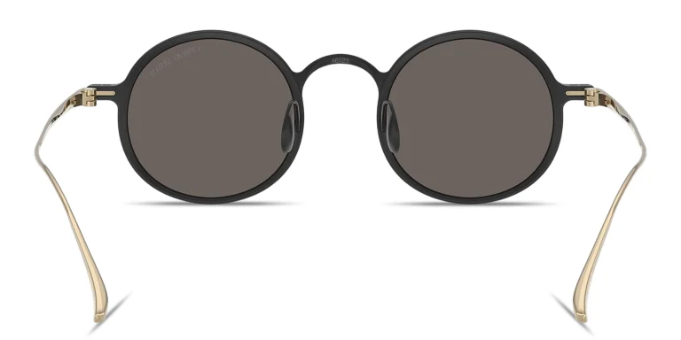 Shop GIORGIO ARMANI Logo Lettering Panthos Sunglasses in Black online.