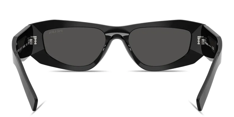 Shop PRADA Symbole Pillow Sunglasses in Black online.