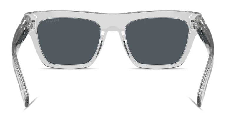 Shop PRADA Logo Signature Rectangle Sunglasses in Grey online.