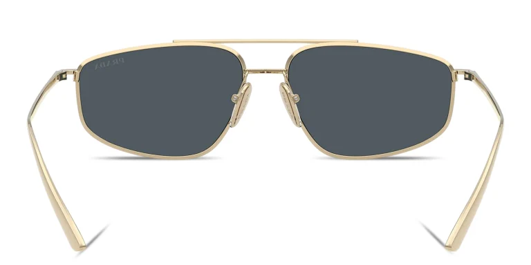 Shop PRADA Logo Signature Pillow Sunglasses in Gold online.