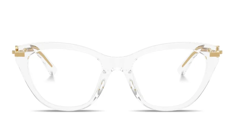 Shop Dolce & Gabbana DG Butterfly Eyeglasses in Clear online.