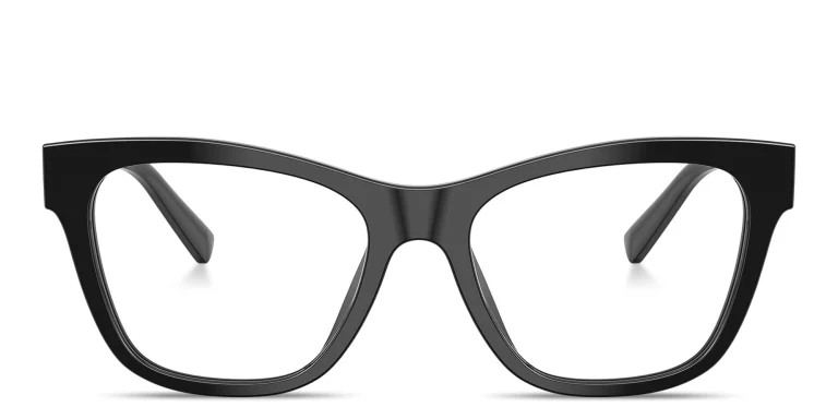 Shop Dolce & Gabbana DG Logo Square Eyeglasses in Black online.