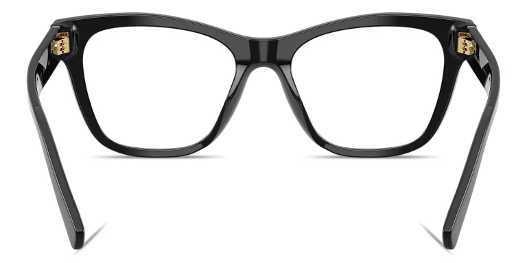 Shop Dolce & Gabbana DG Logo Square Eyeglasses in Black online.