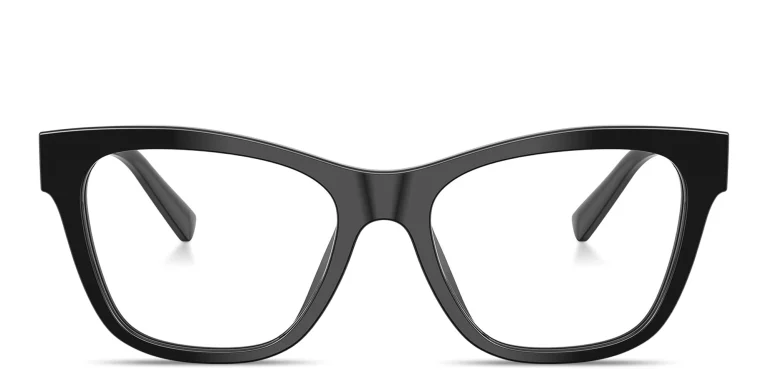 Shop Dolce & Gabbana DG Logo Square Eyeglasses in Black online.