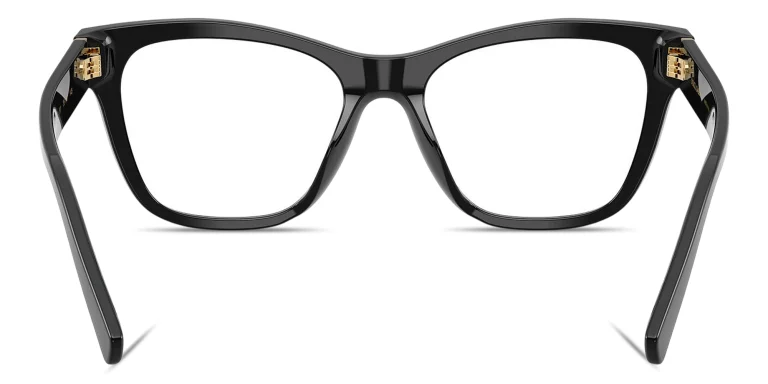 Shop Dolce & Gabbana DG Logo Square Eyeglasses in Black online.