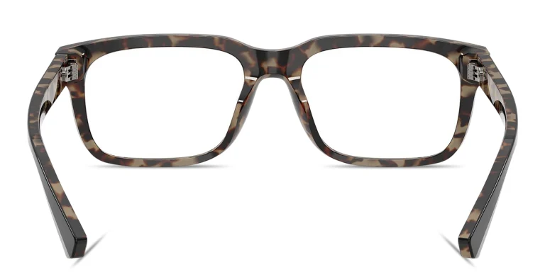 Shop Dolce & Gabbana Logo Signature Wide Rectangle Eyeglasses in Black online.