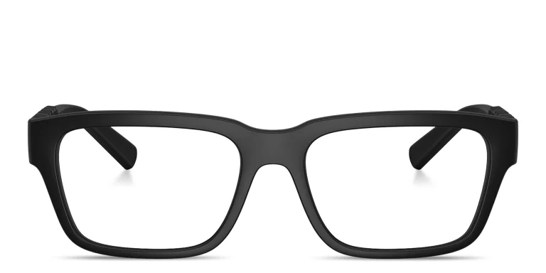 Shop Dolce & Gabbana Logo Signature Unisex Rectangle Eyeglasses in Black online.