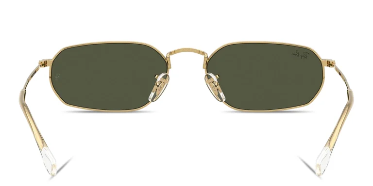 Shop Ray-Ban Logo Signature Unisex Irregular Sunglasses in Gold online.