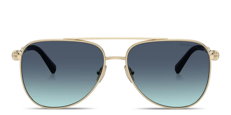 Shop TIFFANY Knot Pilot Sunglasses in Gold online.
