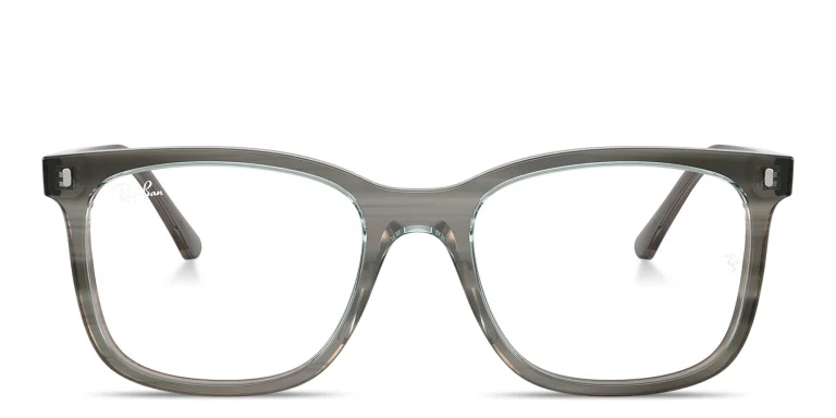 Shop Ray-Ban Optics Unisex Square Eyeglasses in Grey online.