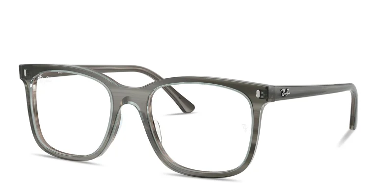 Shop Ray-Ban Optics Unisex Square Eyeglasses in Grey online.