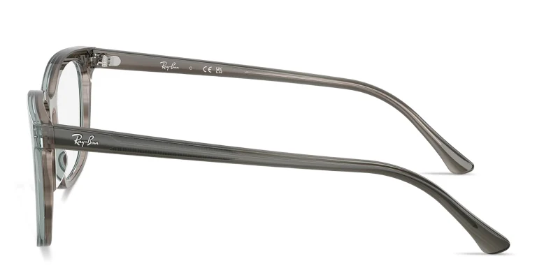 Shop Ray-Ban Optics Unisex Square Eyeglasses in Grey online.