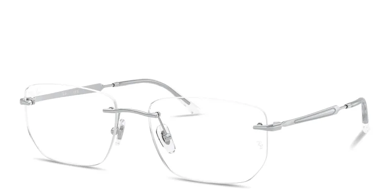 تسوق نظارات طبية أوبتيكس غير منتظمة بدون إطار للجنسين راي بان بلون فضي أونلاين.