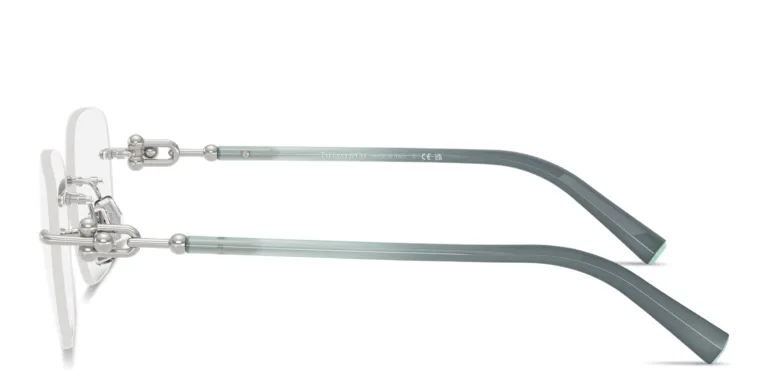 Shop TIFFANY Tiffany HardWear Unisex Rimless Square Eyeglasses in Silver online.