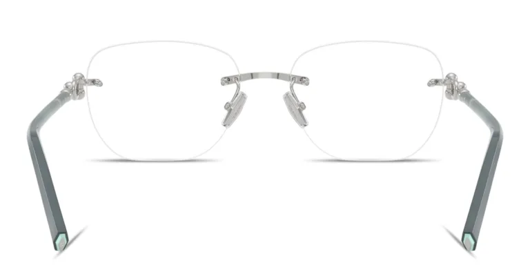 Shop TIFFANY Tiffany HardWear Unisex Rimless Square Eyeglasses in Silver online.