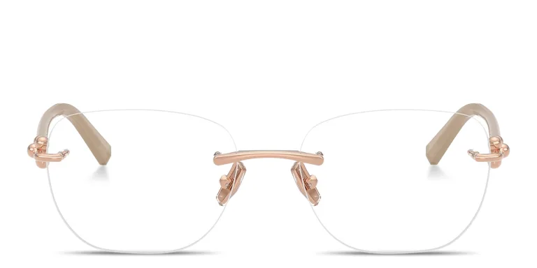 Shop TIFFANY Tiffany HardWear Unisex Rimless Square Eyeglasses in Gold online.