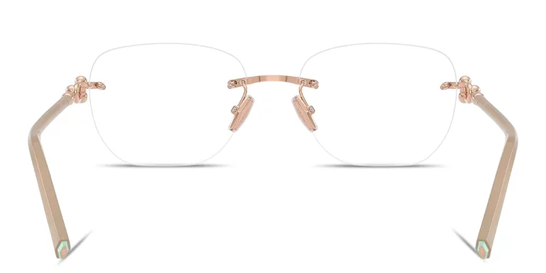 Shop TIFFANY Tiffany HardWear Unisex Rimless Square Eyeglasses in Gold online.