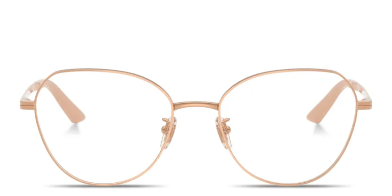 Shop VERSACE Engraved Logo Wide Panthos Eyeglasses in Gold online.