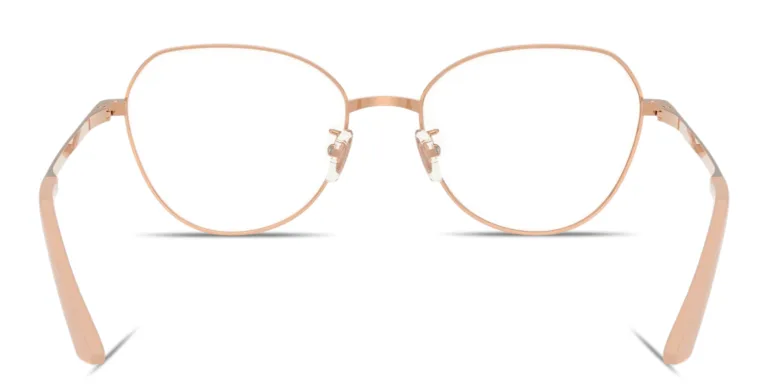 Shop VERSACE Engraved Logo Wide Panthos Eyeglasses in Gold online.