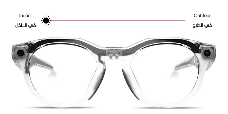Shop Oakley Meta HSTN Limited Edition Transitions® Unisex Round Sunglasses in Clear online.