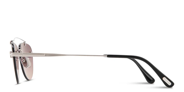 Shop TOM FORD Astor Rimless Pilot Sunglasses in Silver online.