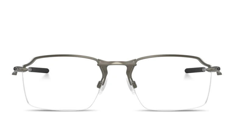 Shop Oakley Tailback 2.0 Wide Half-Rim Rectangle Eyeglasses in Gunmetal online.