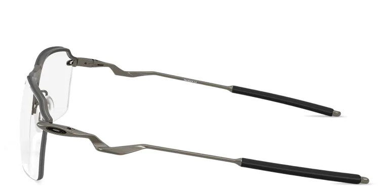Shop Oakley Tailback 2.0 Wide Half-Rim Rectangle Eyeglasses in Gunmetal online.
