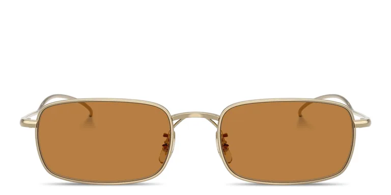 Shop OLIVER PEOPLES TK-14 Unisex Rectangle Sunglasses in Gold online.